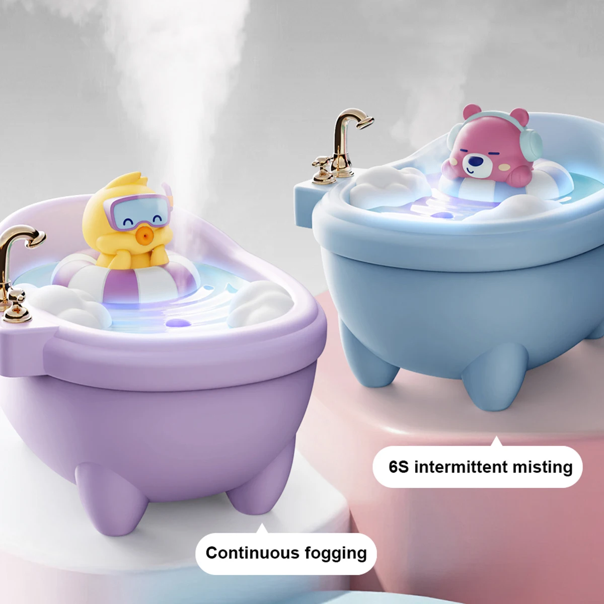 Tub Air Humidifier with Small Spray Hydration, Silent USB Aromatherapy Diffuser for Bedroom, Desktop, Car, Home, and Office Use 3