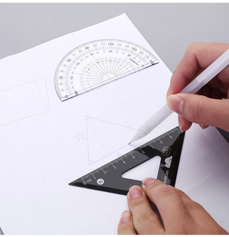 4 pcs Rulers Set Multi-function Professional Compass Ruler Drawing Tools School Supplies Students Stationery