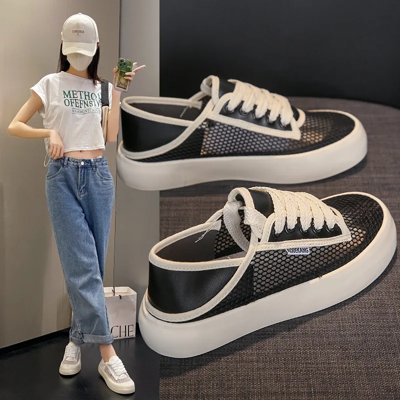 

2024 New Women Fashion Sneakers Roman Retro Hollow Shoes Flats Woman Breathable Casual Loafers Ladies Student Sport Shoes Female