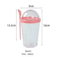 400ml Portable Breakfast Cups Oatmeal Cereal Nut Yogurt Salad Cup Container Lunch Bento Salad Bowl Bottle Cup Salad Box 1