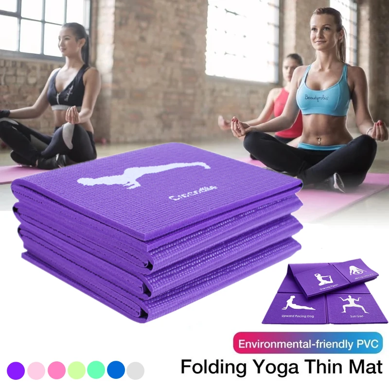 2/3/4/5/6/8mm Foldable PVC Yoga Mat Exercise Pad Portable Beginner Thick Non-slip Gym Fitness Pilates Play Mat