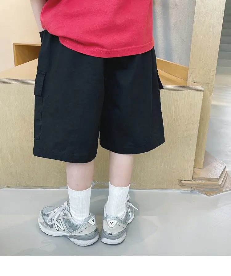 3-13year Children Shorts Teenager Boys Shorts Summer Kids Knee Length Straight Shorts Boys Linen Cotton Capris Track Pant Casual