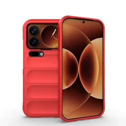 Premium Shockproof Soft TPU Protective Case Cover for Xiaomi 17 Pro Max - Enhanced Lens Protection Bumper Design (Red)