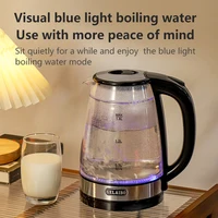 Bouilloire électrique GELAIBO avec indicateur LED, chauffage rapide, verre double épaisseur anti-brûlure, grande capacité pour une eau bouillante rapidement 3