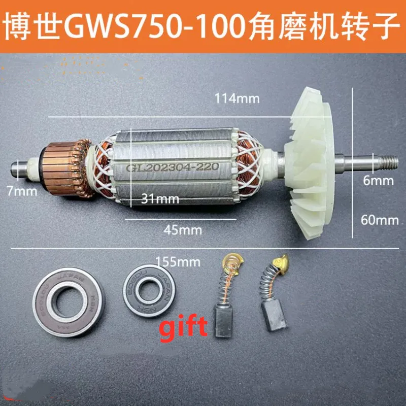 Winkelschleiferrotor passend für Bosch GWS750-100/750-125 Schleifmotorteile