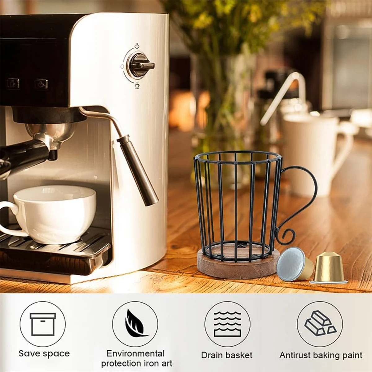Coffee Pod Holder K Cup Organizer, K Cup Holders for Counter Coffee Pods Storage Organizer Decor for Bar