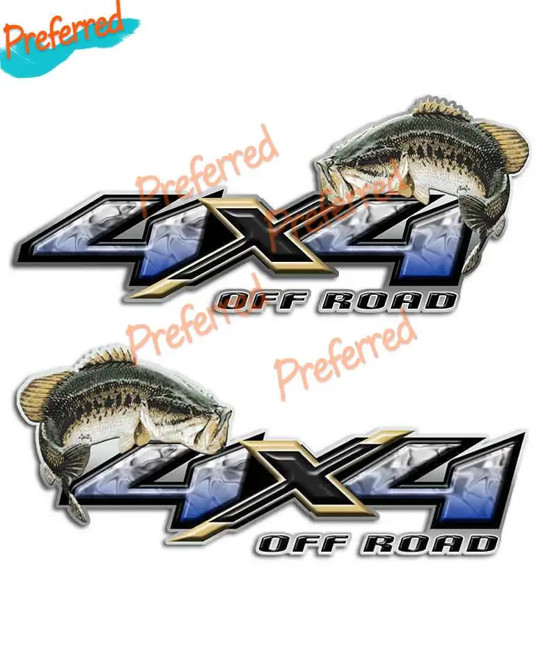 4x4 Bass Fishing Off Road Car Sticker Decal for Your All Cars Racing Laptop  Motorcycle Helmet Trunk Surf Camper Window Bumper - AliExpress