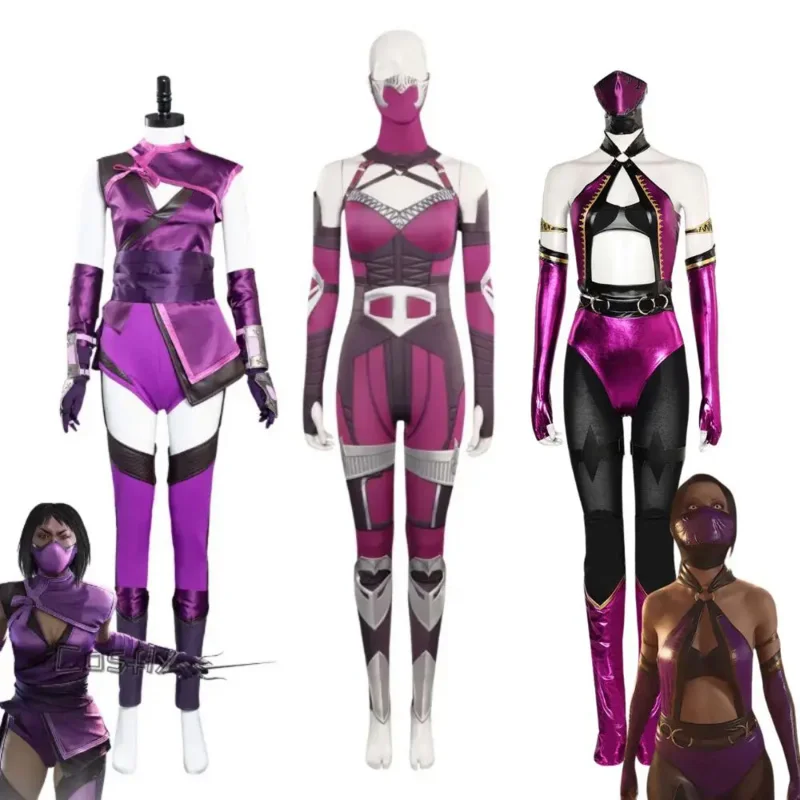 

Костюм для косплея Mortal Kombat Mileena, женский комбинезон, фантастические наряды для ролевых игр, костюм для Хэллоуина, карнавала