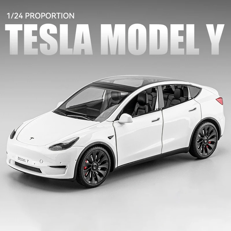 1:24 Tesla Roadster Model Y Model 3 Alloy Toy Car Model Wheel