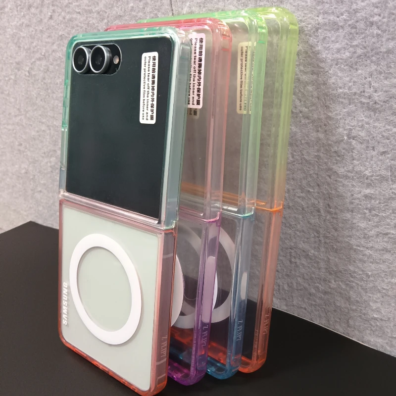 Gradient Clear Magnetic Shockproof Case with MagSafe Charging Compatibility