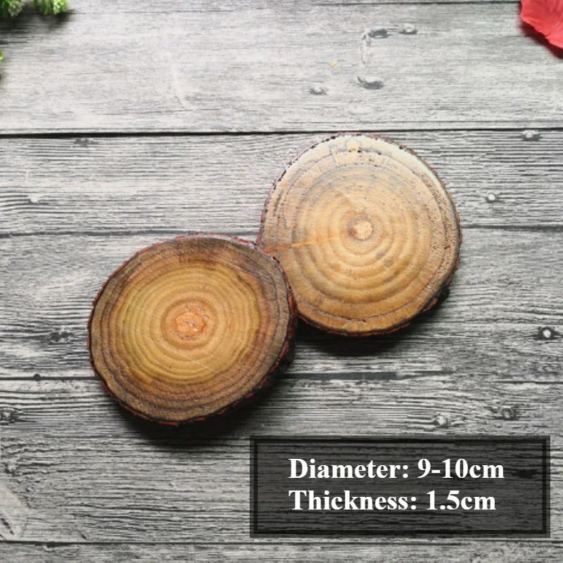 2pcs Cocktail cup coaster Solid wood coaster Camphor wood Round Natural wooden stake Heat-resistant Bar accessories