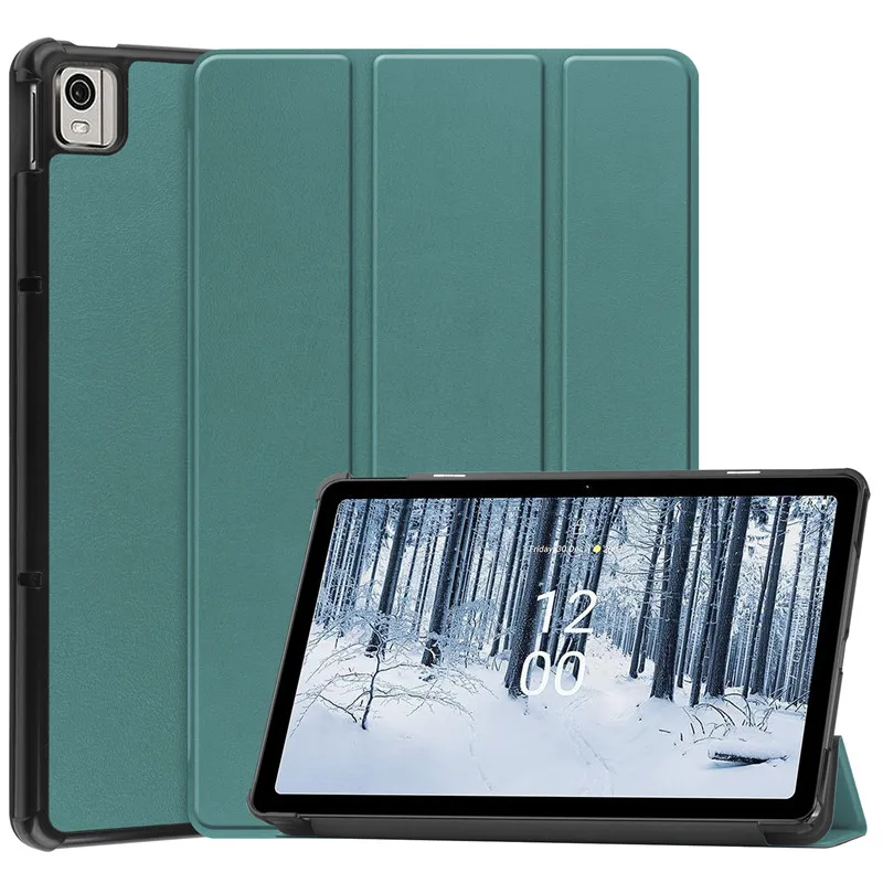 Premium PU Leather Tri-Folding Smart Case for Nokia T21 10.4 Tablet