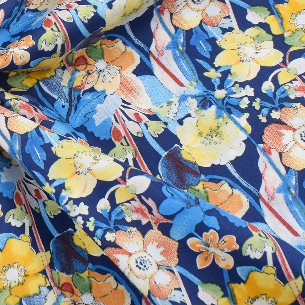 Chainho,Printed Plain Weave Poplin Cotton Fabric,DIY Quilting Sewing Material,Patchwork Cloth,Floral Series,3 Sizes,15PC26