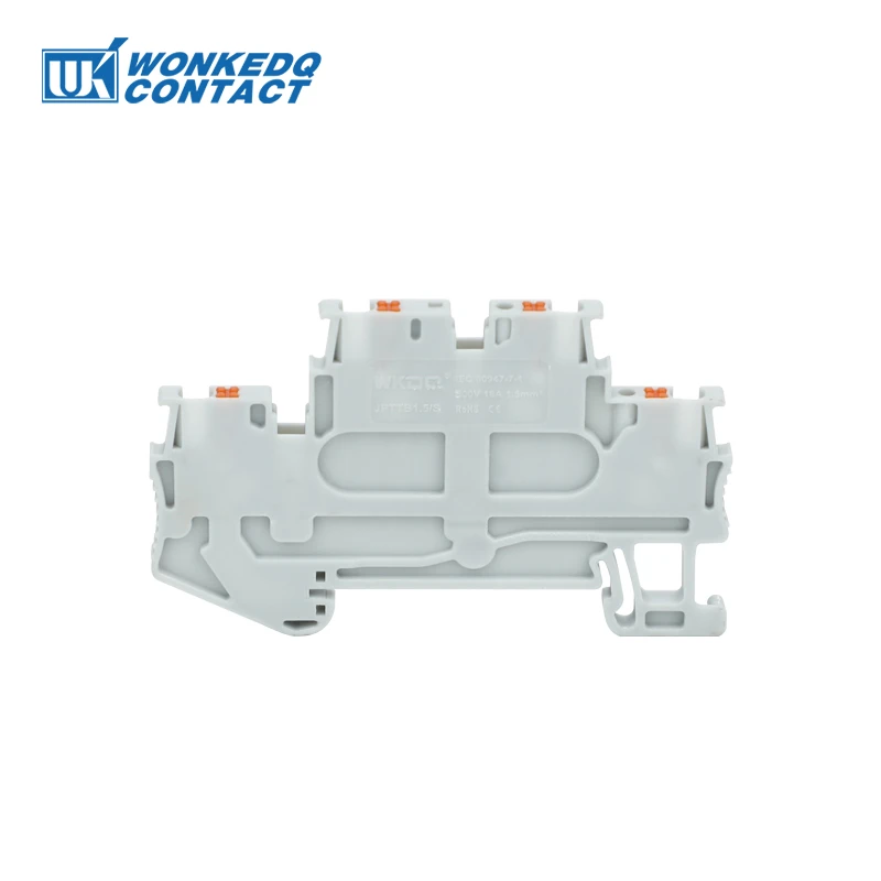 PTTB 1.5/S Double Level Push-in Din Rail Terminal Block 4-Conductor PT 1.5mm&sup2; Cable Electrical Wire Connector PTTB1.5 PTTB-1.5 wire connectors din rail terminal block
