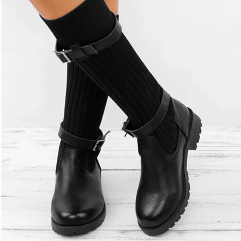 2024 New Women Mid-Calf Boots Fashion Plus Size Short Boots Versatile Breathable Comfortable Warm Women's Boots Botas Mujer