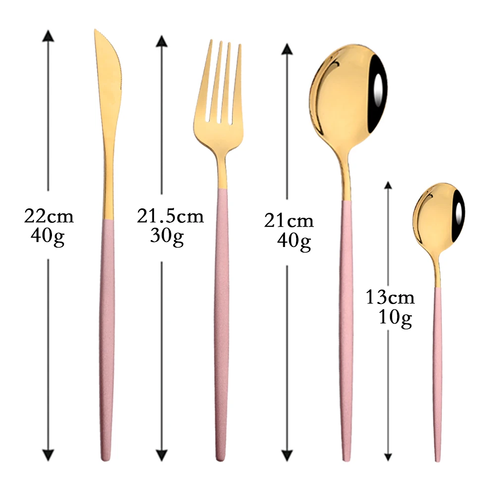 4Pcs Pink Gold