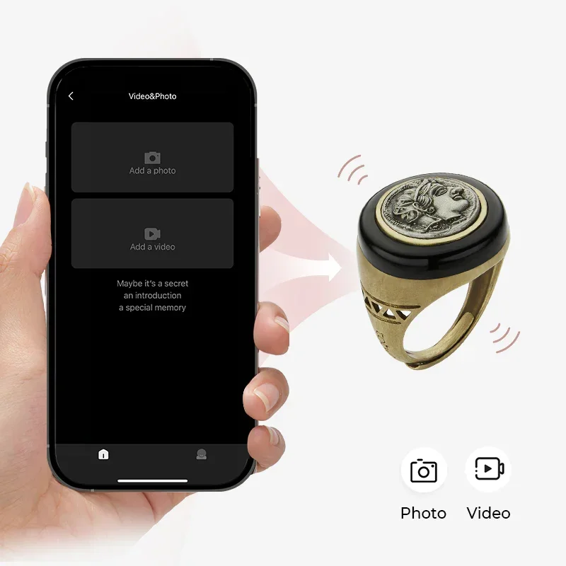 Totwoo Nfc Bluetooth Ring Meet Athena Greek Coin Smart Ring Per Uomo Regalo Per Coppie Di Tocco Social Nfc All'Ingrosso