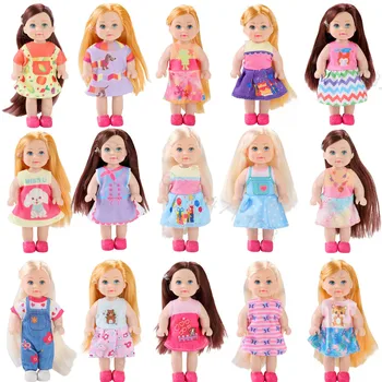 12cm Cute Girl Princess Doll Mini Cartoon Princess Doll 1/12 Joints Movable Pretty Dress DIY Dress Up Play House Toys Gifts 1