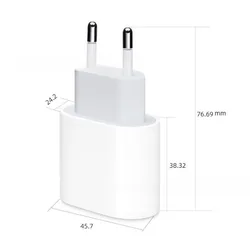 European Standard Plug Adapter with USB - C Interface - 20W Fast Charger (Fast charging head)