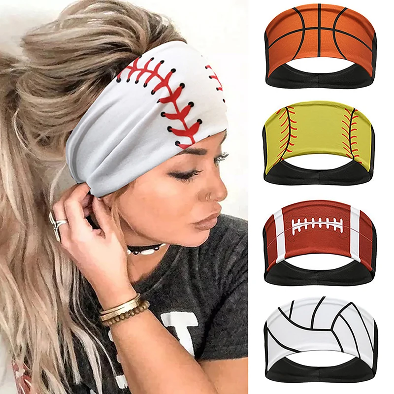 

Softball Sports Sweat Ball Headbands Girls Yoga Fitness Women Hair Accessories Bandannas Wide Running Basketball Hairband