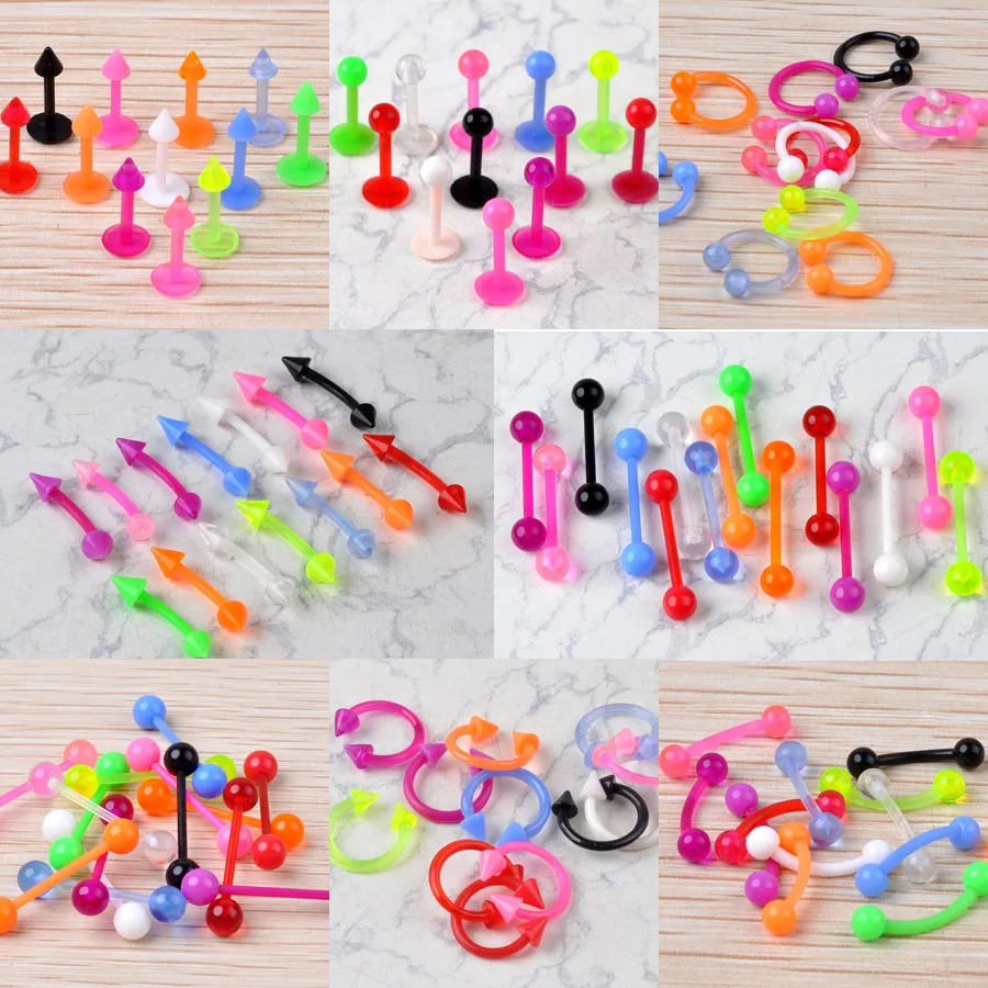 40PC Soft Silicon Nose/Lip/Tongue Piercings Helix Ear Piercing Women