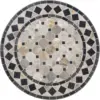 Home Styles Small Outdoor Bistro Table with Marble Tiles Design Table Top Constructed From Powder Coated Steel, Black 6