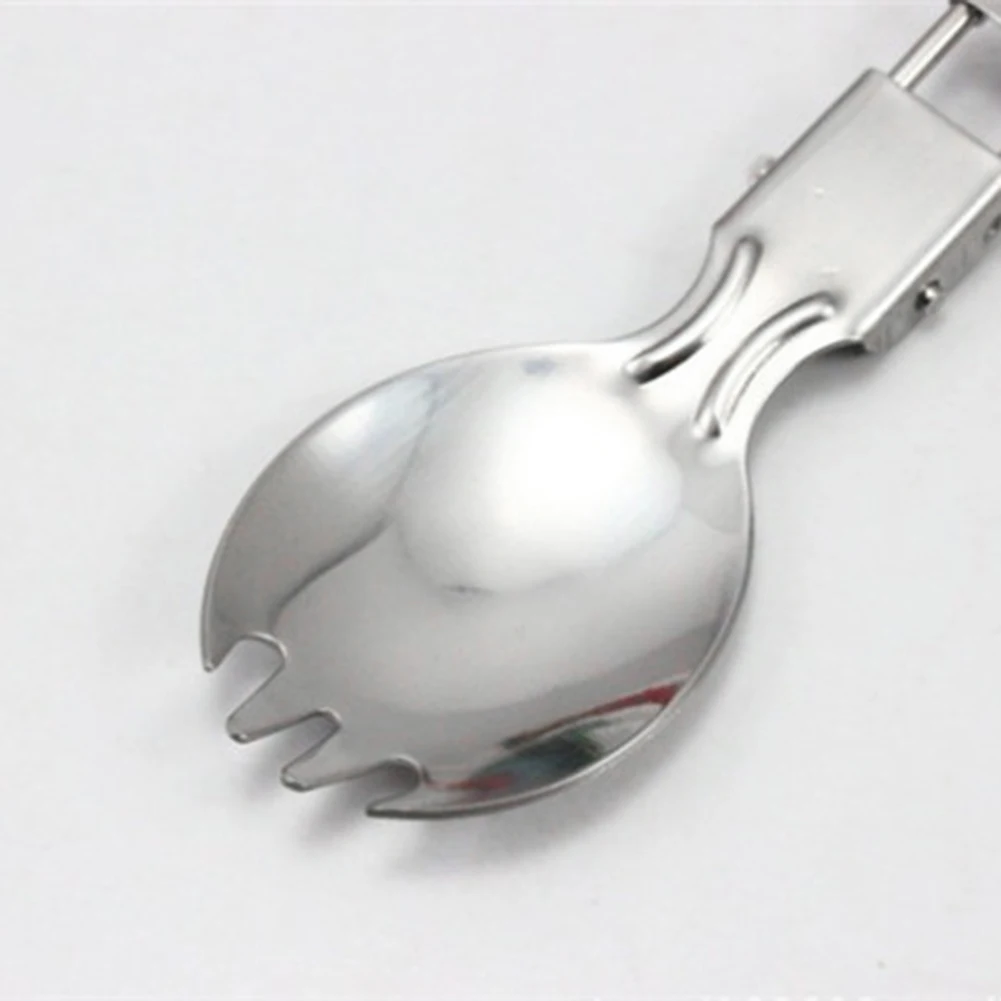 Stainless Steel Foldable Spoon Fork Reusable All-in-one Folding Spork for Camping Hiking Picnic Backpacking