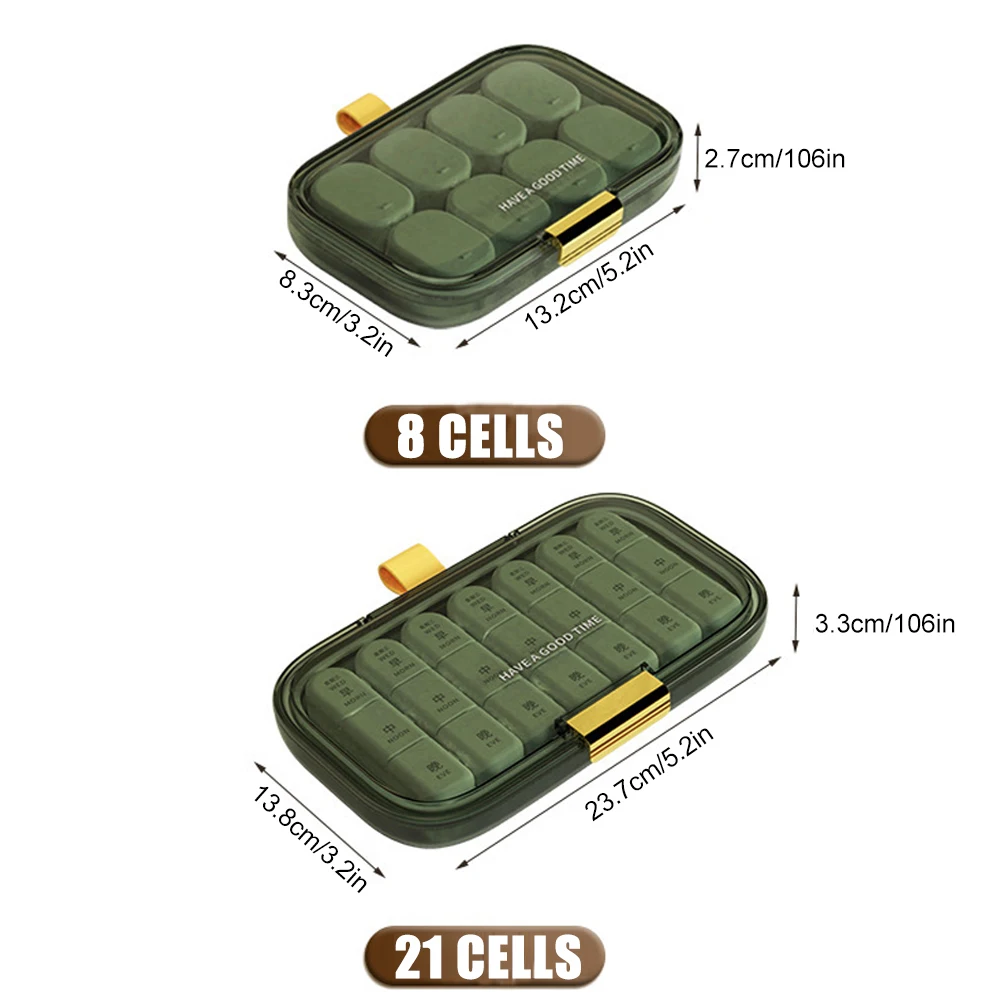 Weekly Pill Organizer, 7-Day Daily Medicine and Vitamin Storage Box with 3 Compartments per Day