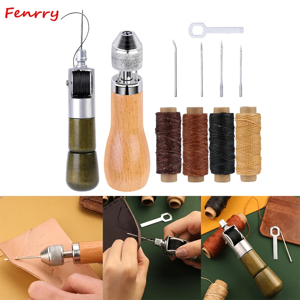 Fenrry Leather Cucito Awl Thread Kit Manuale Leather Craft Macchina Da Cucire Speedy Stitcher Stitching Shoemaker Strumenti Di Riparazione Della Tela