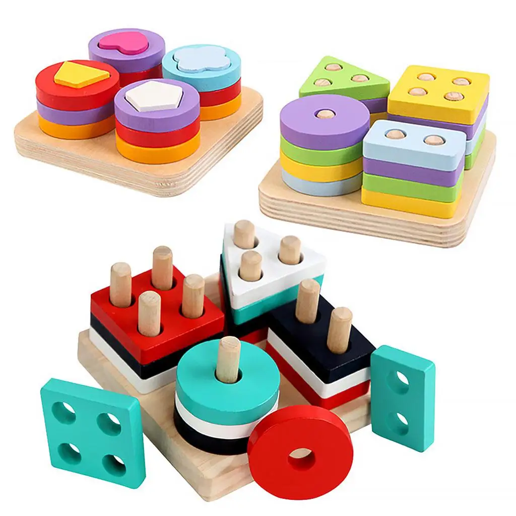 

Wooden Stacking Toys Sensory Educational Developmental Toys for Kids