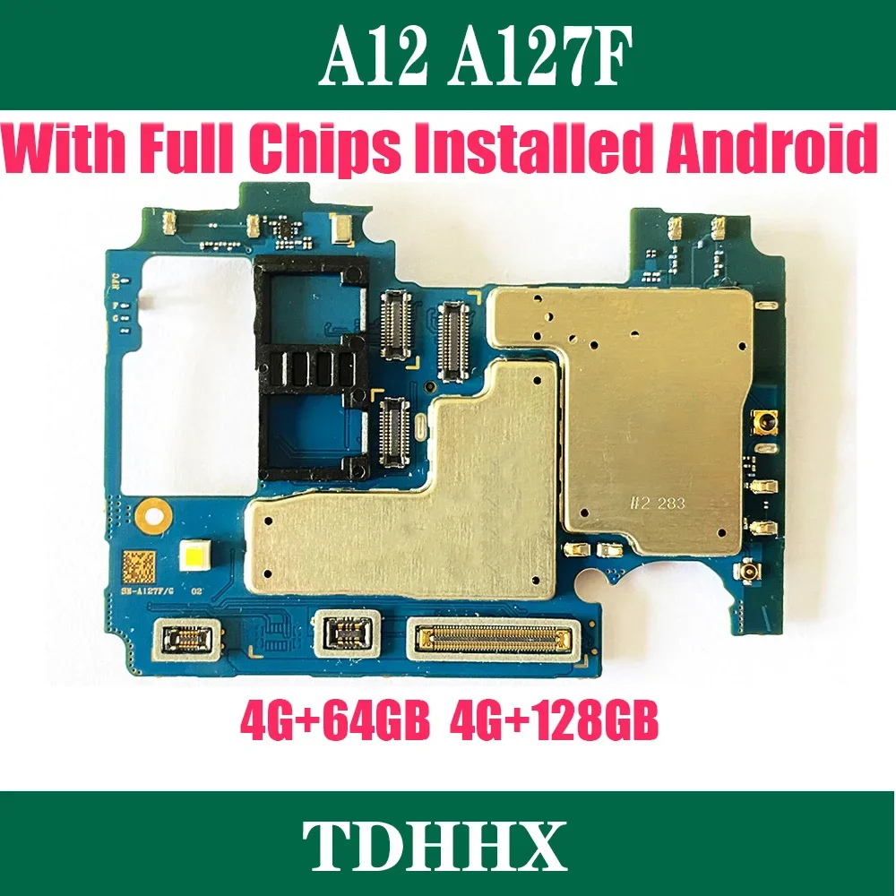오리지널 언락 로직 보드 풀 칩 A12 A127F 마더보드 64G 128GB SM-A127F 안드로이드 시스템 플레이트 메인보드