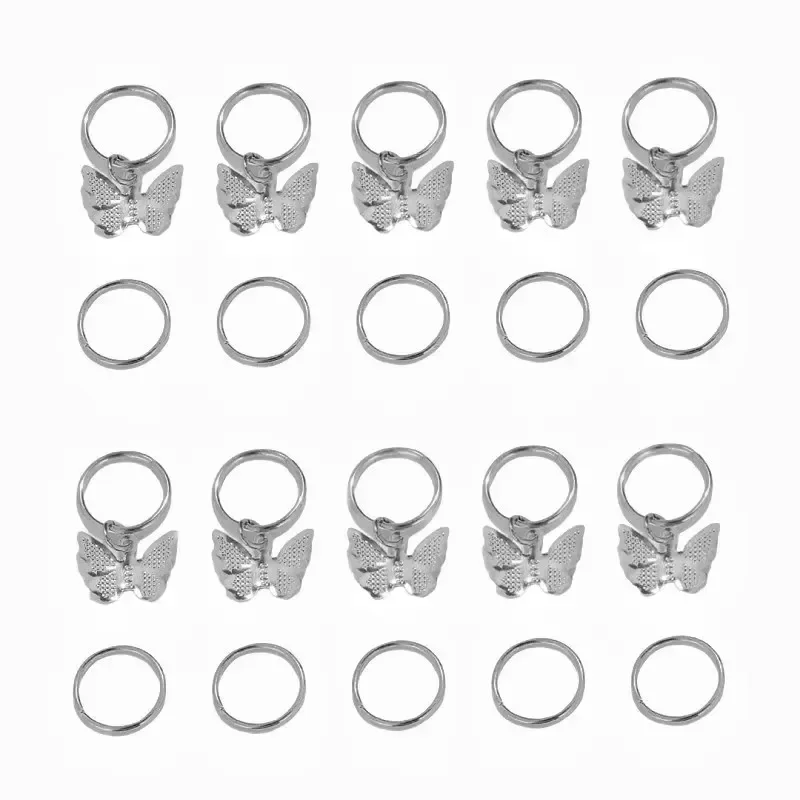 טבעות שיער היפי סגנון אבזרים Loc תכשיטי שיער עבור צמות 16 יח "ד ירוק כהה dralock שיער צמה חרוזים צמה