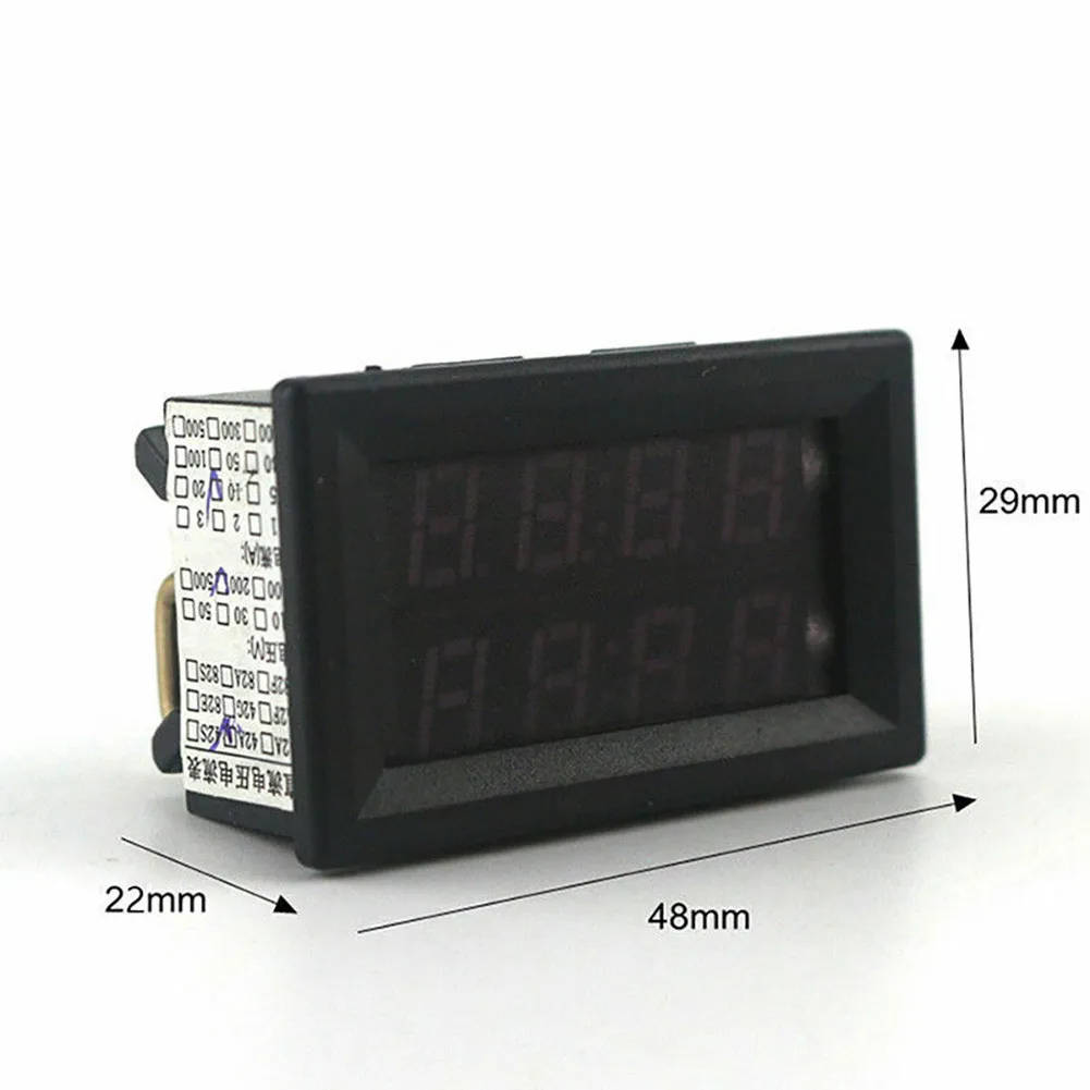 

Dual LED Digital Display Voltmeter Ammeter Tester with High Precision and 10A/50A/100A Current and Voltage Range
