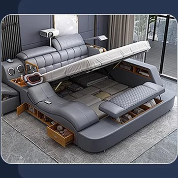 Luxury Smart Leather King Bed 1