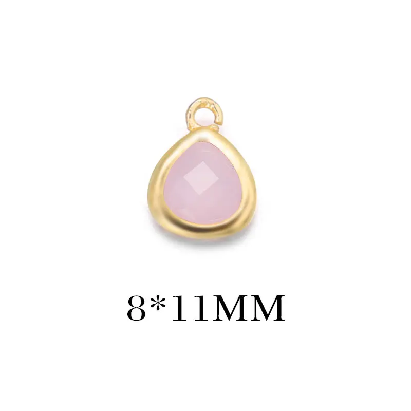 Colgantes de Encanto de Triángulo de Vidrio y Metal de Alta Calidad Accesorios de Joyería de Colorido Bronce Dorado Champán 4PCS 8x11MM 10x13MM - details 14