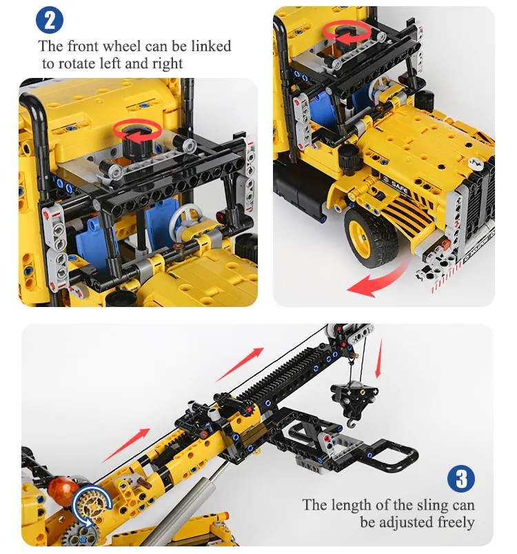 Mould King 17011 Technisches Auto-Spielzeug: APP- und RC-gesteuertes Motorisiertes Abschleppwagen-Modell, Bausatz mit Bausteinen, Weihnachtsgeschenk für Kinder – Detail 5