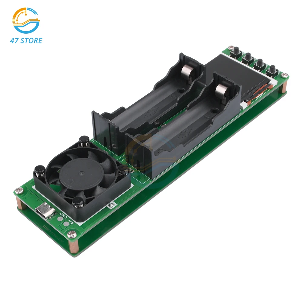 DC 5V 18650 Lithium Battery Capacity Tester Module MAh MWh 2-Channel Digital Battery Power Detector Module Type-C Interface 4