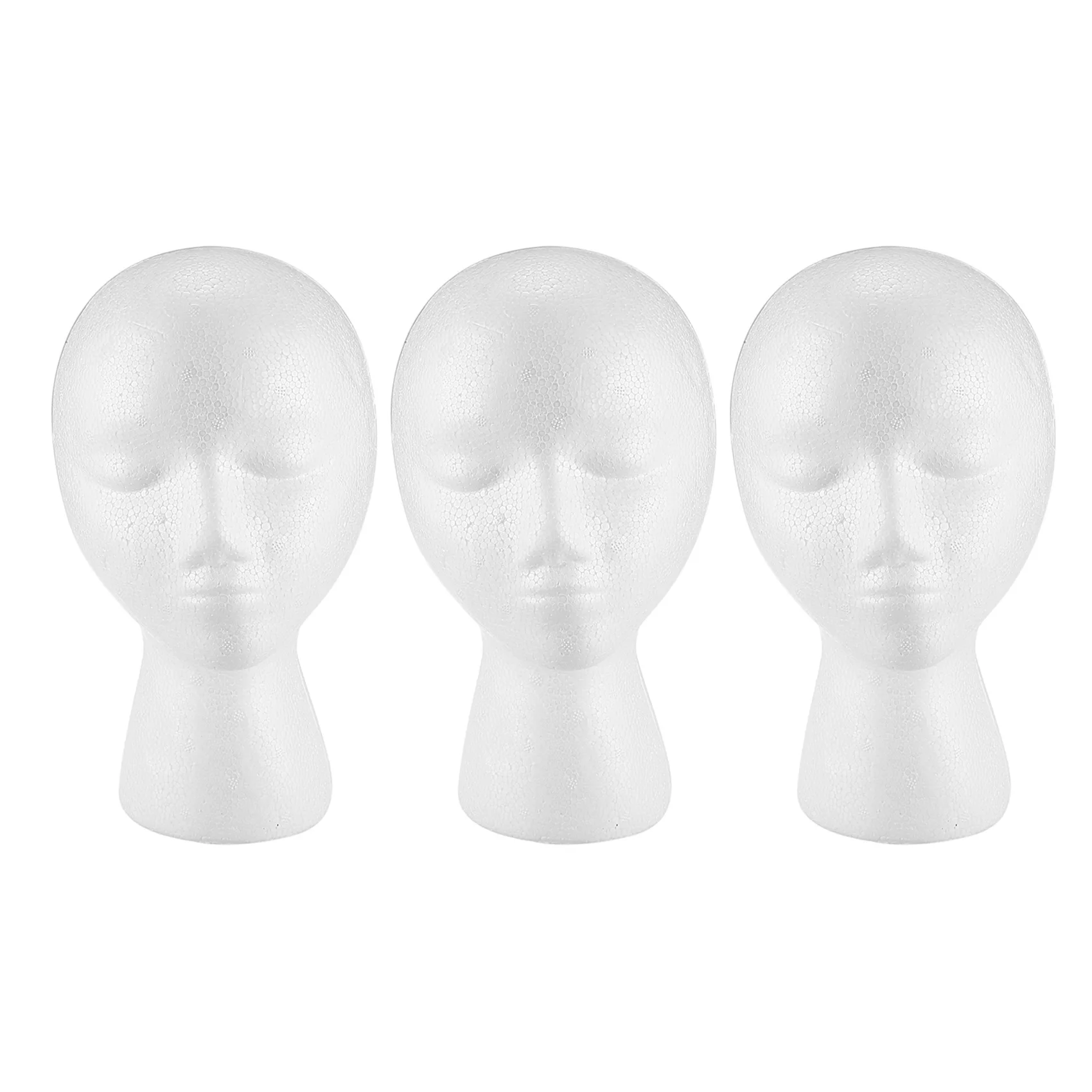 TAIGH-3X 스티로폼 폼 마네킹 가발 헤드 디스플레이 모자 가발 홀더 흰색 폼 헤드
