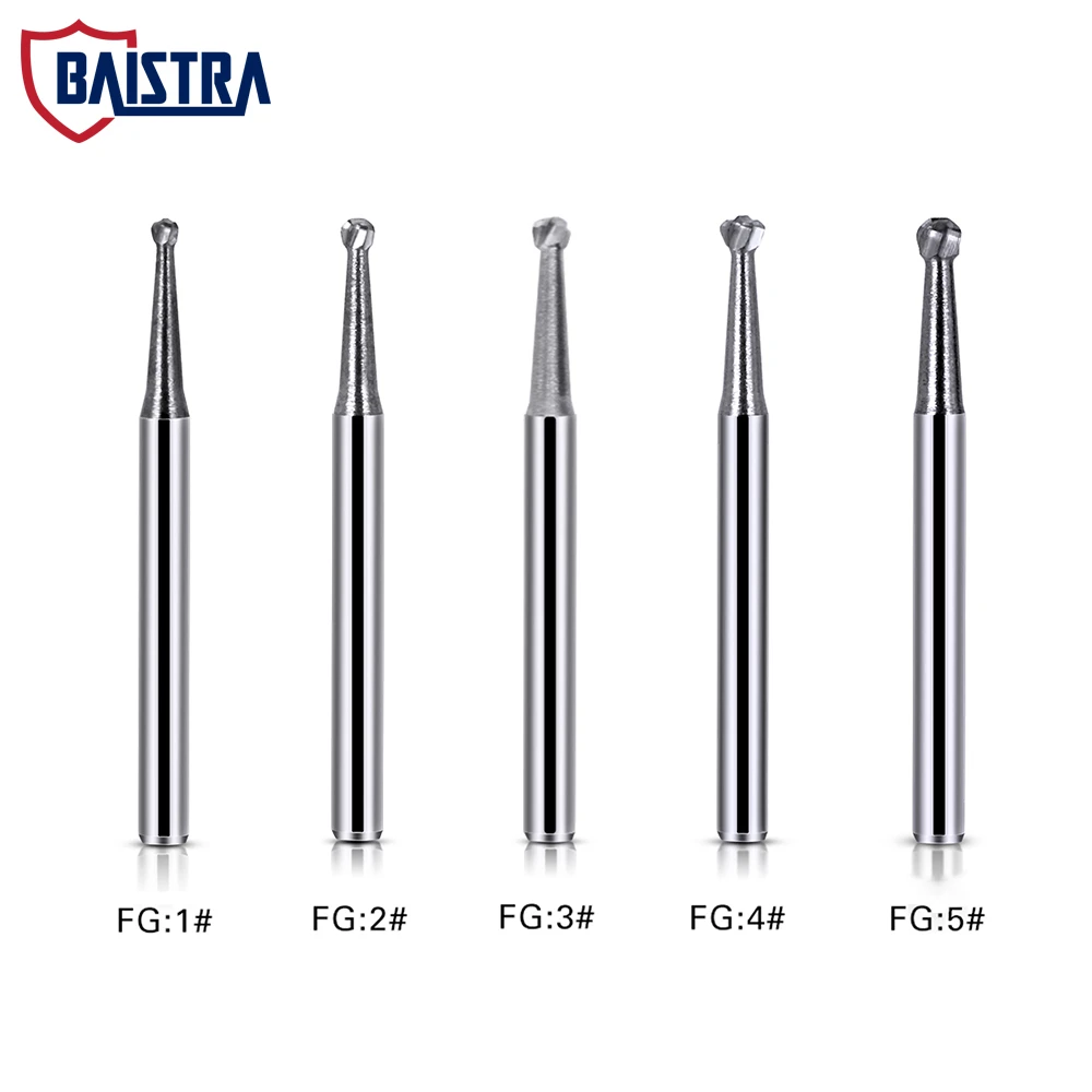 10Pcs/Box Dental Tungsten Carbide Burs Round type Ball Bur High