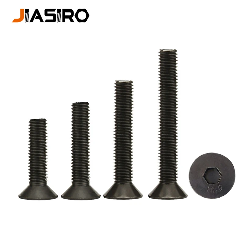 M1.6 M2 M2.5 M3 M4 M5 M6 M8 Hexagon Hex Socket Head Flat Countersunk Allen Bolt Black Grade 10.9 Carbon Steel Screw 3-80mm hexagon socket head bolt hex socket screw hexagon socket screw hexagon socket head screw