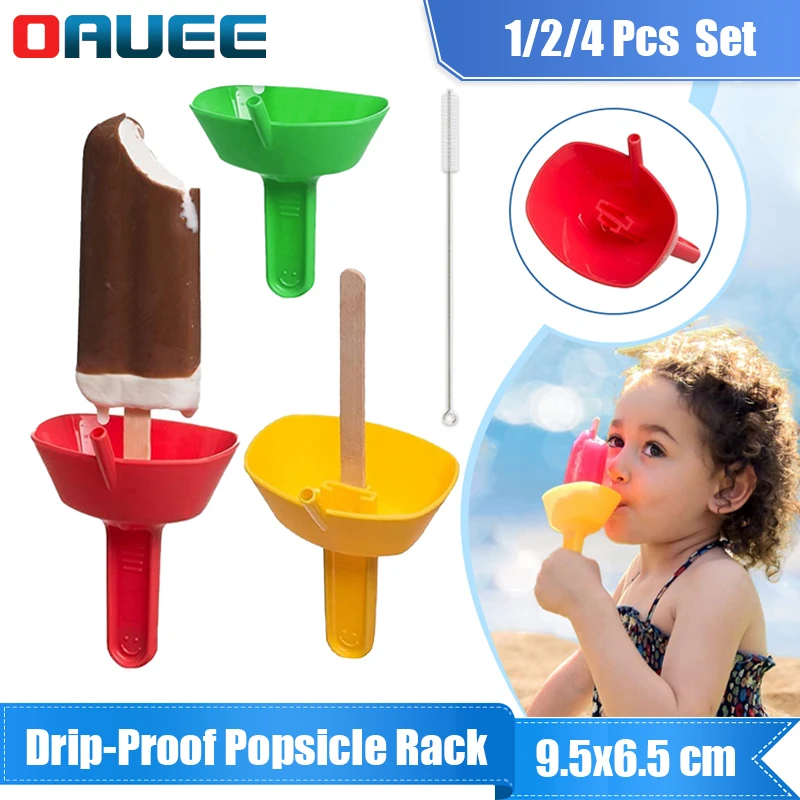 

New Drip-Proof Popsicle Rack Drip Free Ice Holder No Mess Free Frozen Treats Rack Popsicle Holder with Straw For Kids Ice Cream