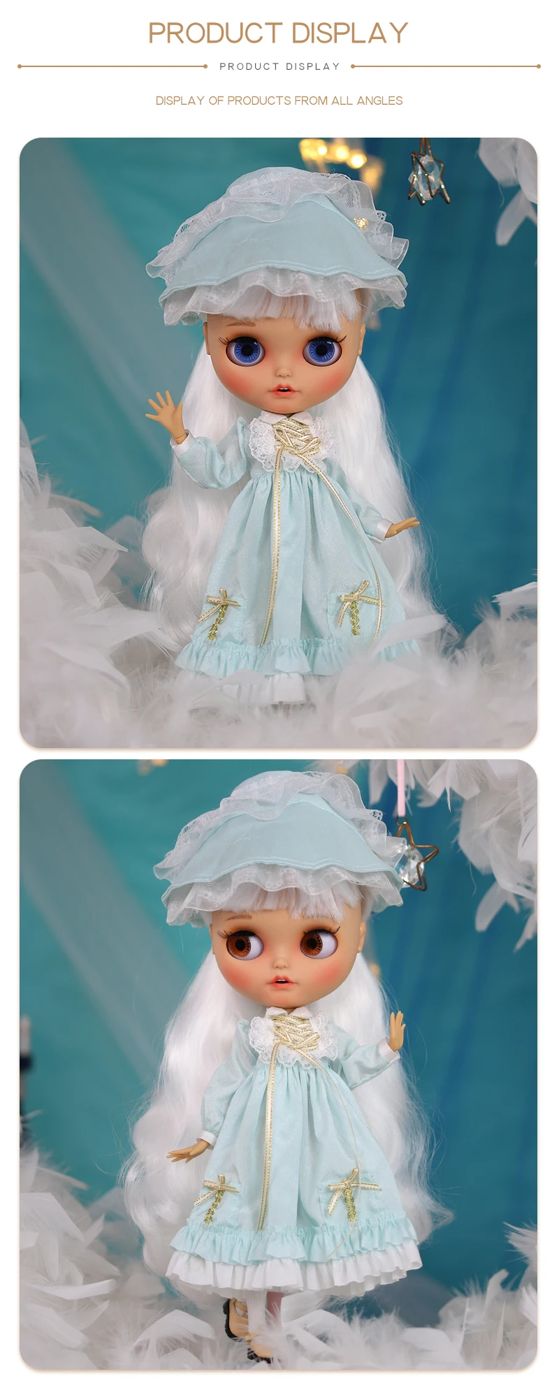 ICY DBS Blyth Doll Clothes 1/6 bjd Rabbit New Year Suit Pastoral Style Bag Set Licca Azone Body sd