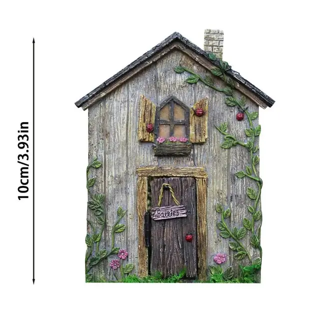Fa Miniatűr Tündér Gnóm Ablak Ajtó Otthon Kreatív Otthoni Gyermekek Játékok Kerti Dekoráció - Image 6