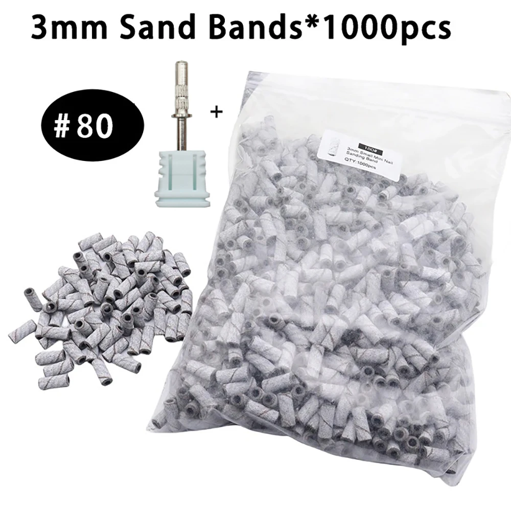 1000개 3mm 화이트 지브라 미니 샌딩 밴드(스테인레스 스틸 맨드렐 포함) - 전..