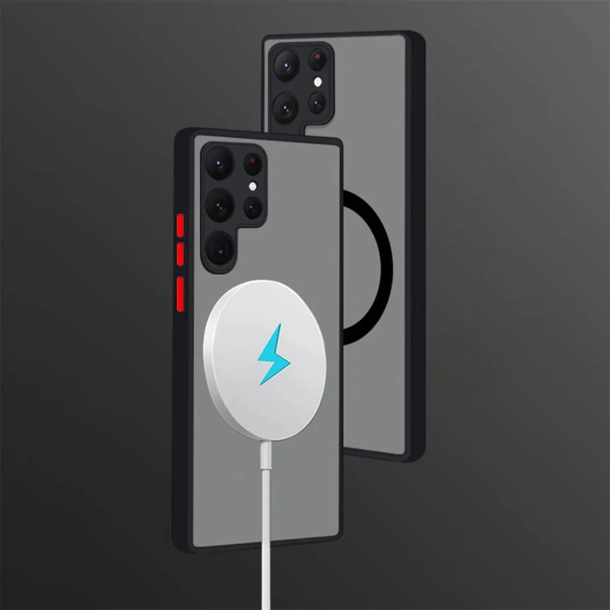 Carcasă rezistentă la șocuri, cu aspirație magnetică, rezistentă la căderi, suportă încărcare wireless pentru Samsung Galaxy S24 S23 S22 S21 Ultra PLUS_voghion.com