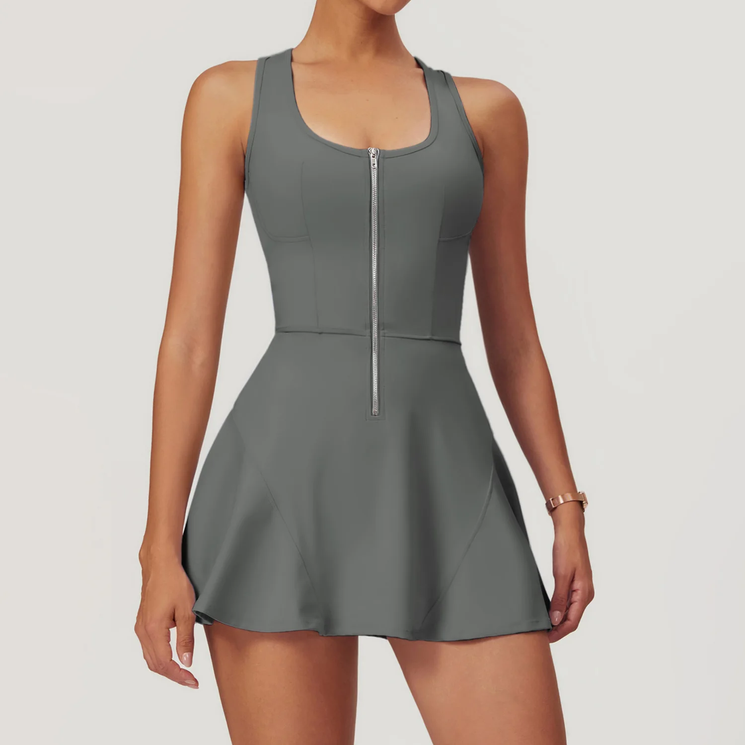 Zipper Yoga Jumpsuit Women Tracksuit Set Sport One Piece Sleeveless Short  Skirts Female Fitness Gym Overall Workout Yoga Clothes - AliExpress  201768104