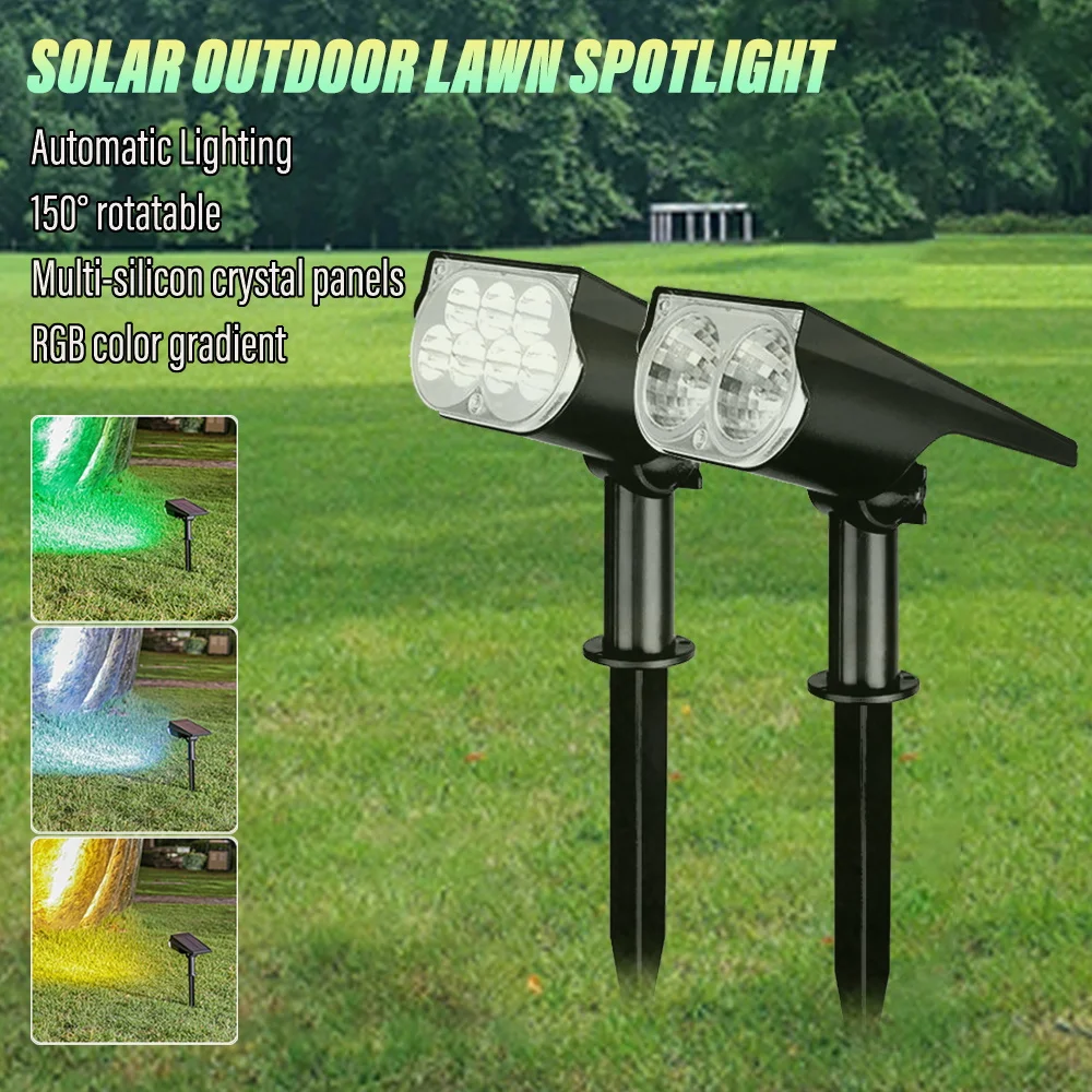 Solar outdoor lawn spotlight, Plug-in lamp, Landscape garden wall light , Suitable for patio, Garden, Wall, Road