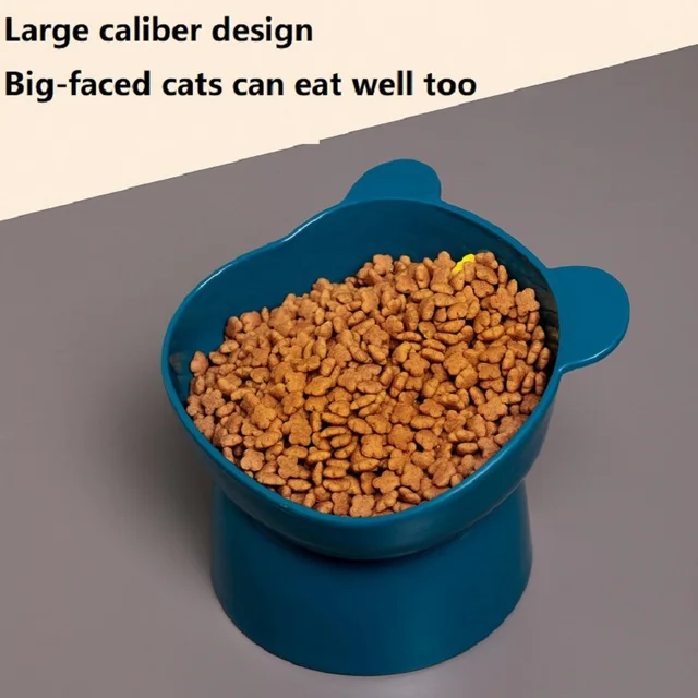 New Elevated Cat Bowls Stress Free Feeder and Waterer with Base Anti-Vomiting Tilted Raised Nonslip No Spill Dropship Pet Bowls 5