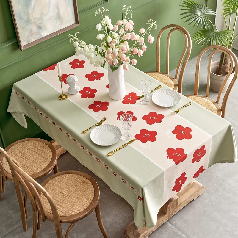 

New Waterproof Tablecloth Coffee Table Rectangular Light Luxury Pastoral Style Tablecloth Restaurant Wedding Decoration Manteles