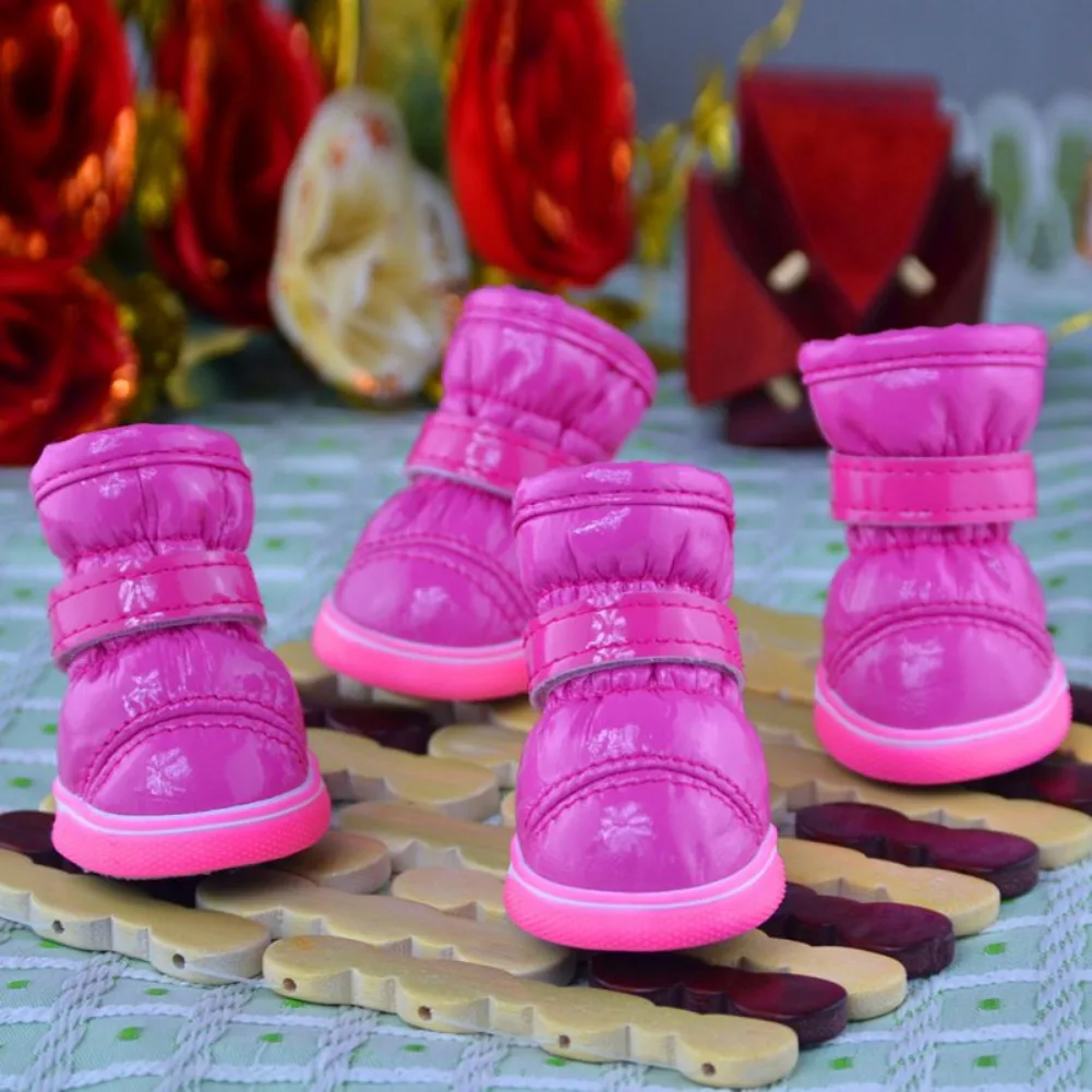 Title 4, Ac1009 Pleated Mirror Leather Warm Shoes 4 Pcs/...